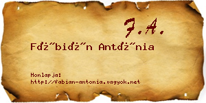 Fábián Antónia névjegykártya